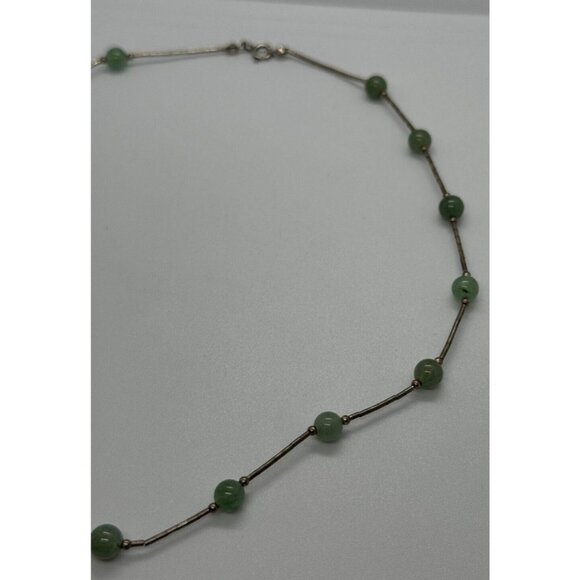 925 STERLING SILVER NEPHRITE NECKLACE - Picture 4 of 9